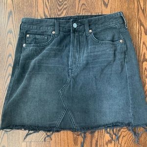 Cute Black Jean Mini Skirt